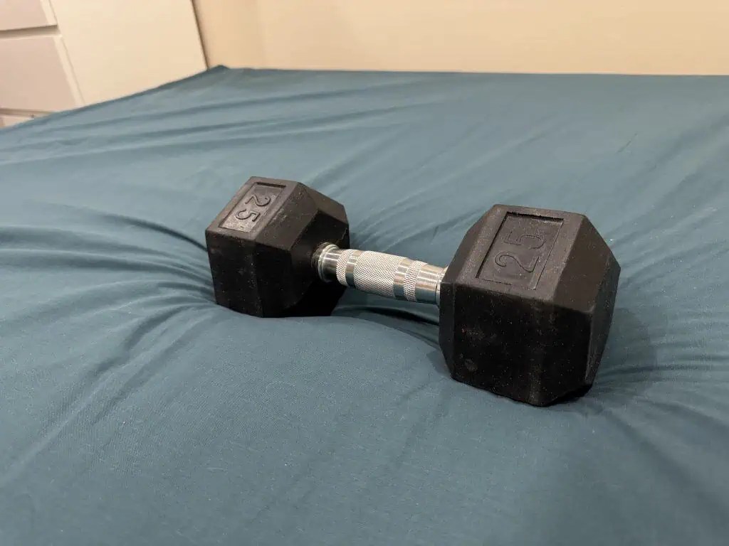 Testing the Endy Hybrid Mattress with a Dumbbell