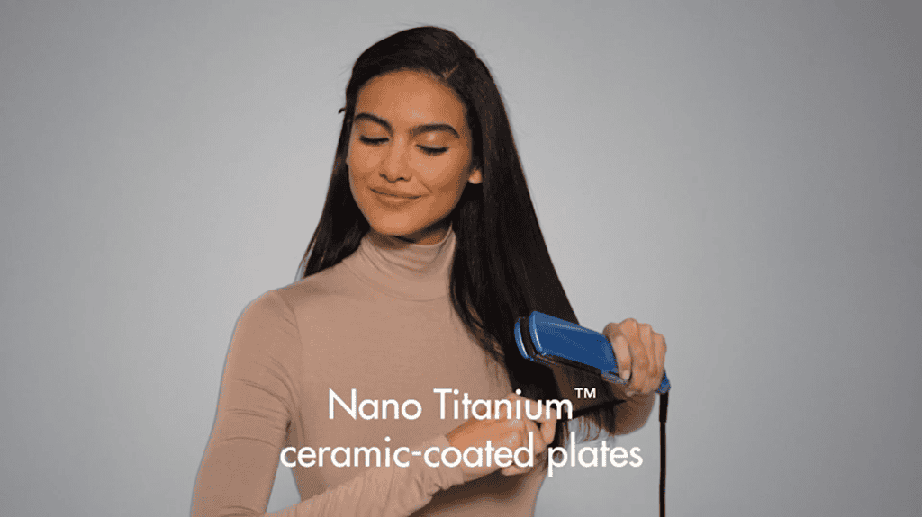 BaBylissPRO Nano Titanium Ceramic Straightener in Use