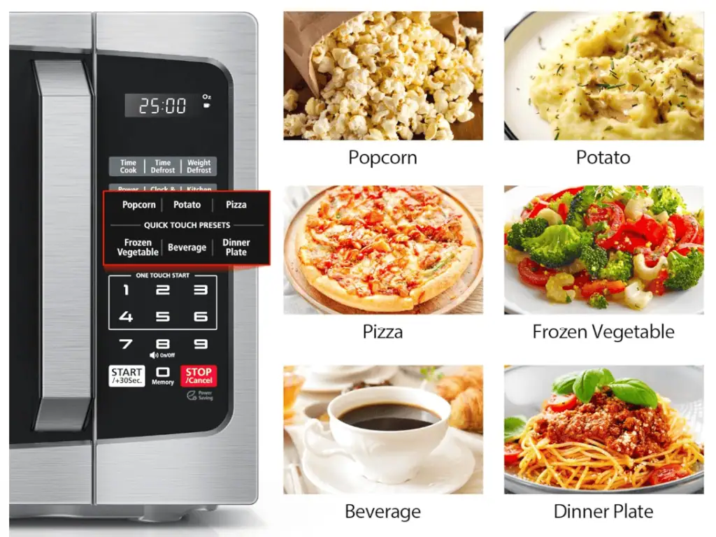 Toshiba MLEM25P Microwave Oven Presets