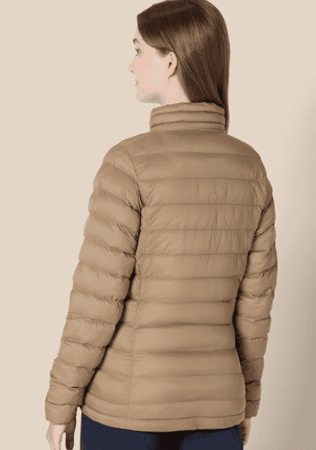 Amazon Essentials Women's Lightweight Long Sleeve Puffer Jacket Back View
