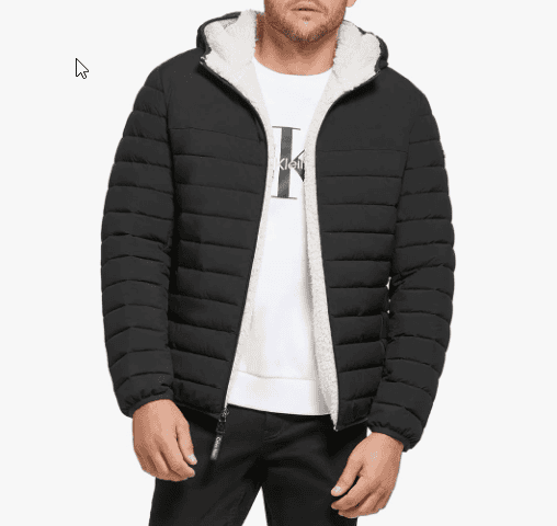 Calvin Klein Men's Midweight Sherpa Lined Puffer