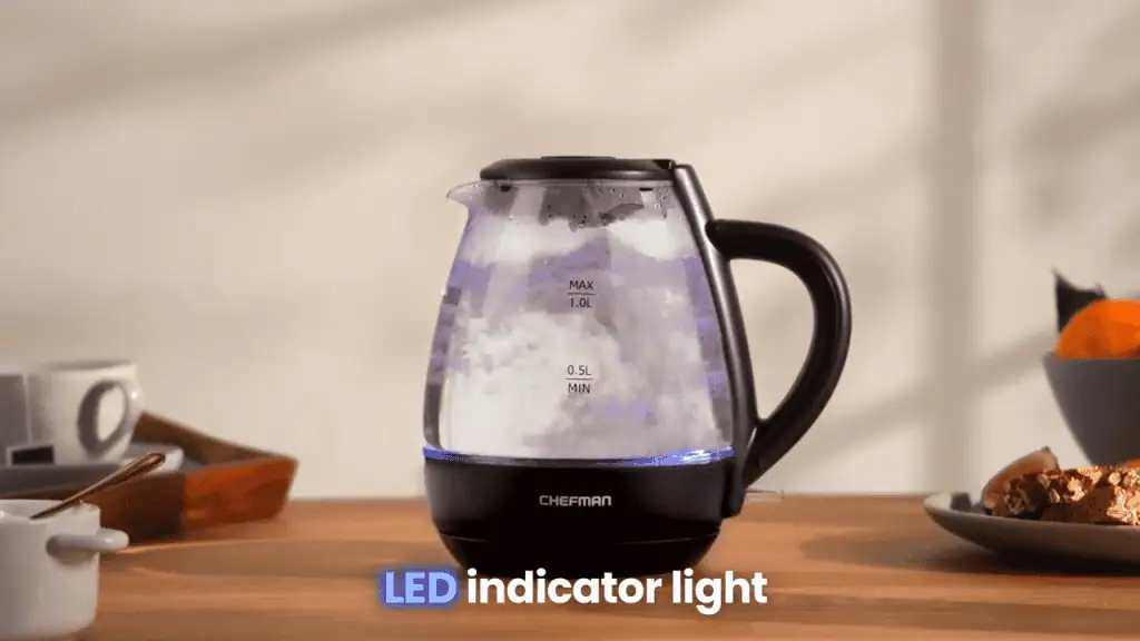 Chefman 1L Electric Tea Kettle Indicator Light