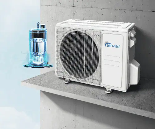 Senville LETO Series Mini Split Heat Pump Efficient Condenser
