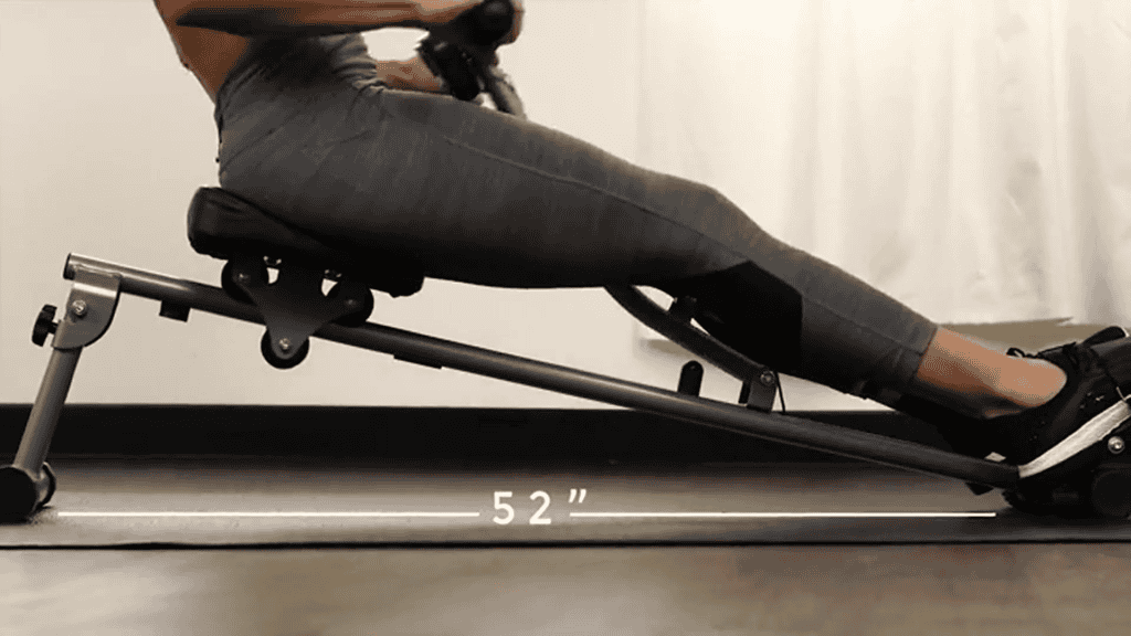 Sunny Health & Fitness Compact Adjustable Rowing Machine in Use