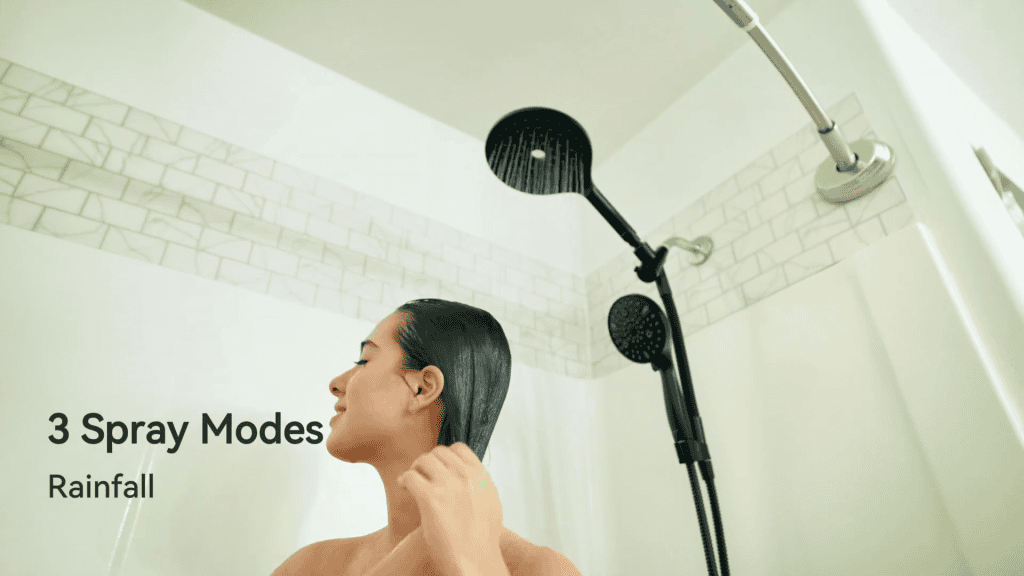 MakeFit Rain Shower Head System in Use