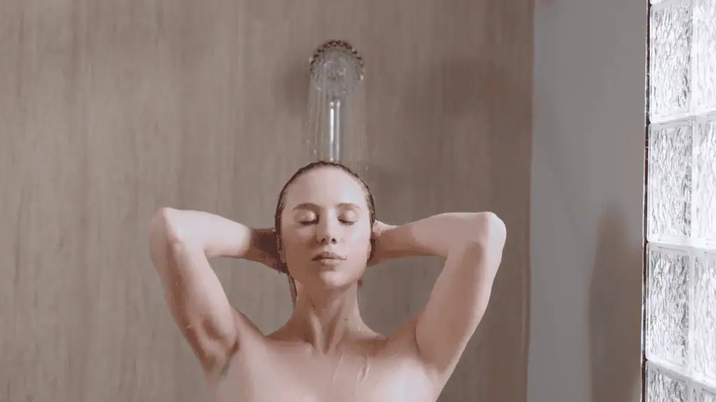 SR Sun Rise Filtered Shower Head in Use