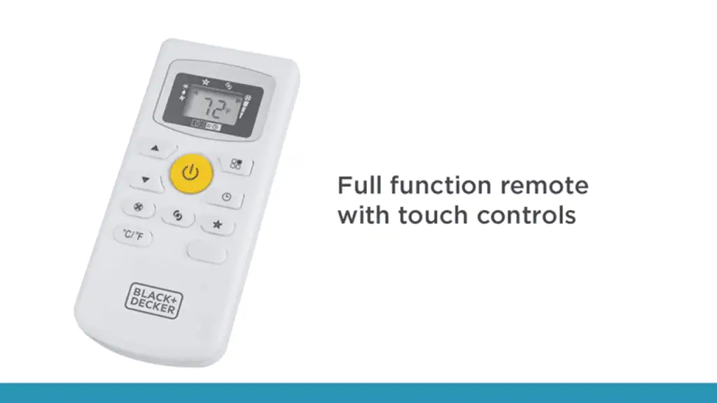 Black Decker 10000 BTU Portable Air Conditioner Remote
