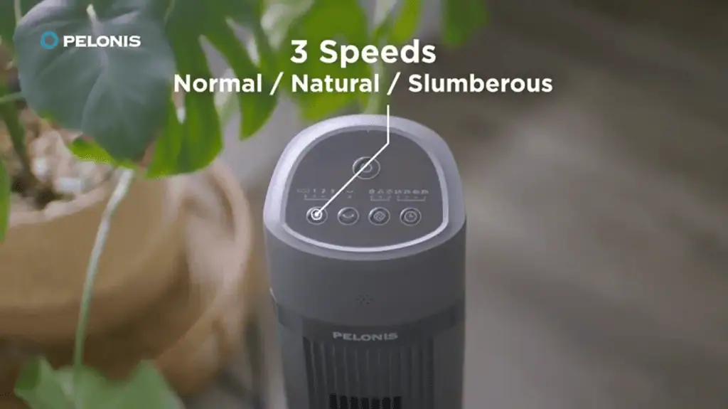 Pelonis Oscillating Tower Fan Controls