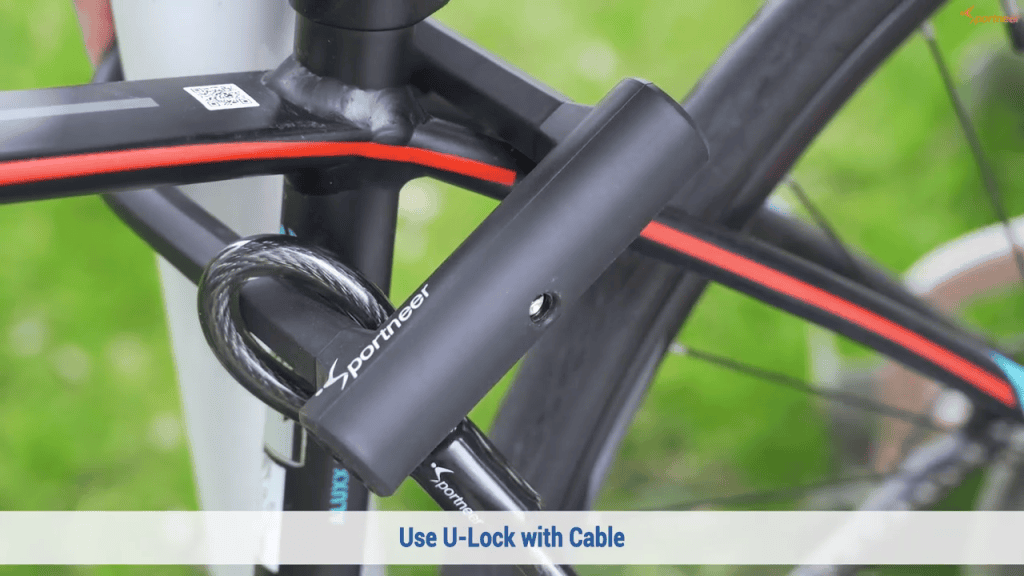 Sportneer U Lock Bike Lock in Use